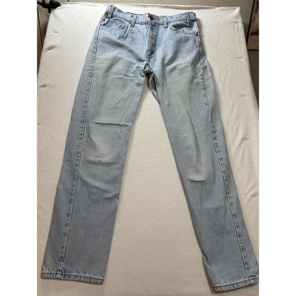 Levis 505 Jeans Mens 34x34 orangeTab Denim Reg fit Straight Leg WORN Vintage 7